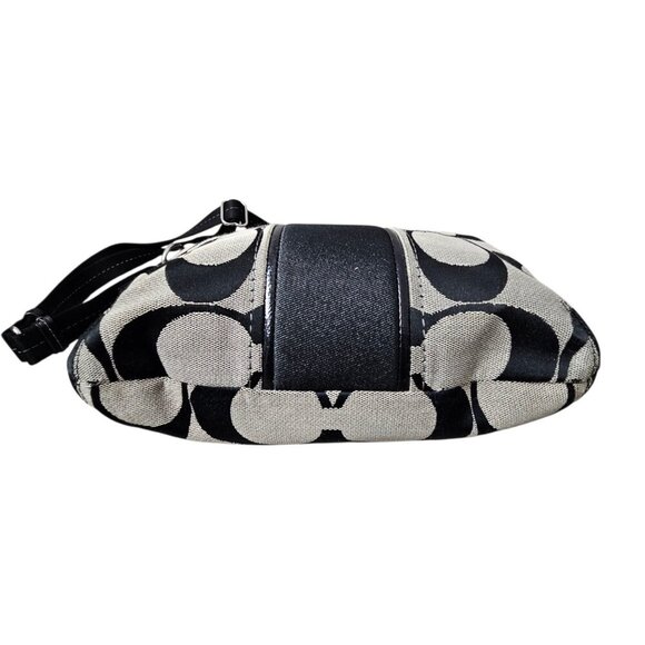 Coach SIGNATURE STRIPE Duffle Canvas Black Shoulder Crossbody Bag F21905 COA - Picture 10 of 14